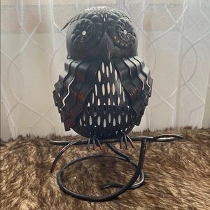PartyLite Artisan Metal Owl Candle Holder